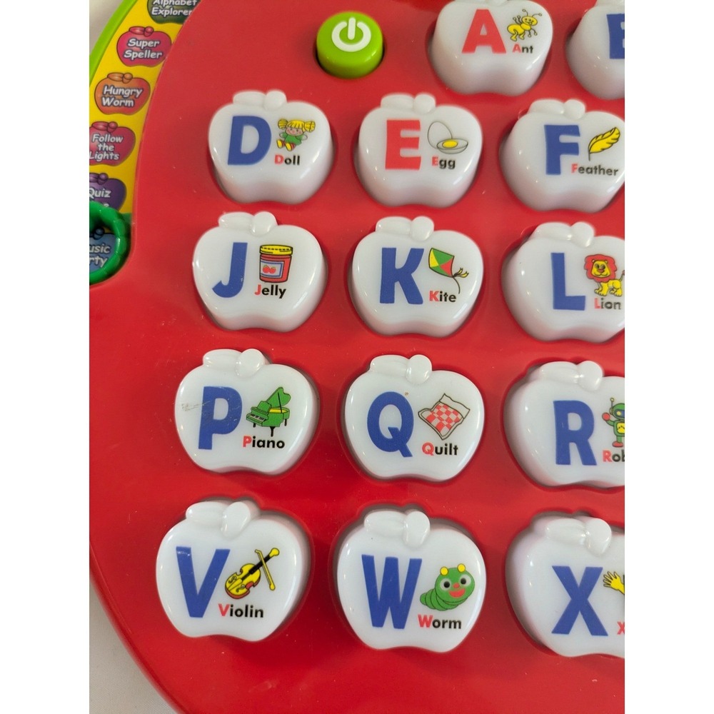 VTech Alphabet Apple Red Interactive Learning Toy Letters Phonics Clock 1390 - Picture 6 of 11